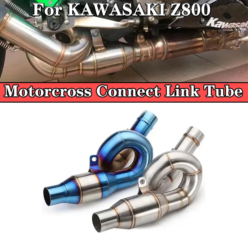 

Slip on Exhaust For KAWASAKI Z800 Z 800 Motorcycle Mid Pipe Modified Motorcross Connect Link Tube Half Blue Pipe