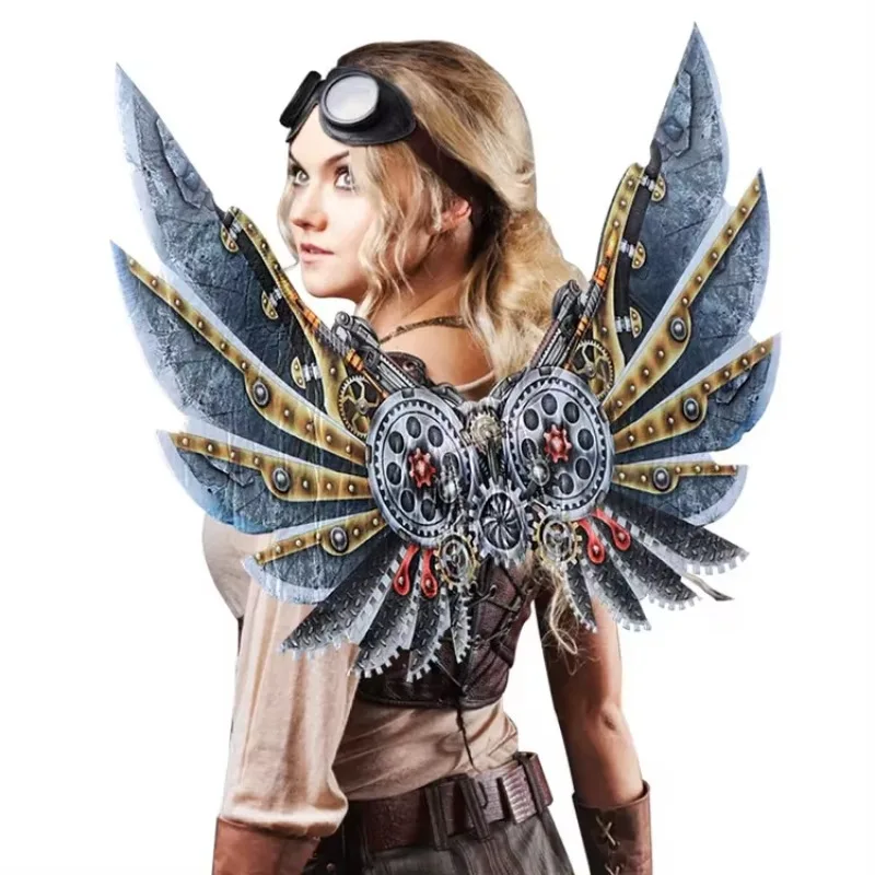 Halloween Cosplay Wings Novelty Mechanical Punk Decoration Wings for Adults and Kids Party Costume Props