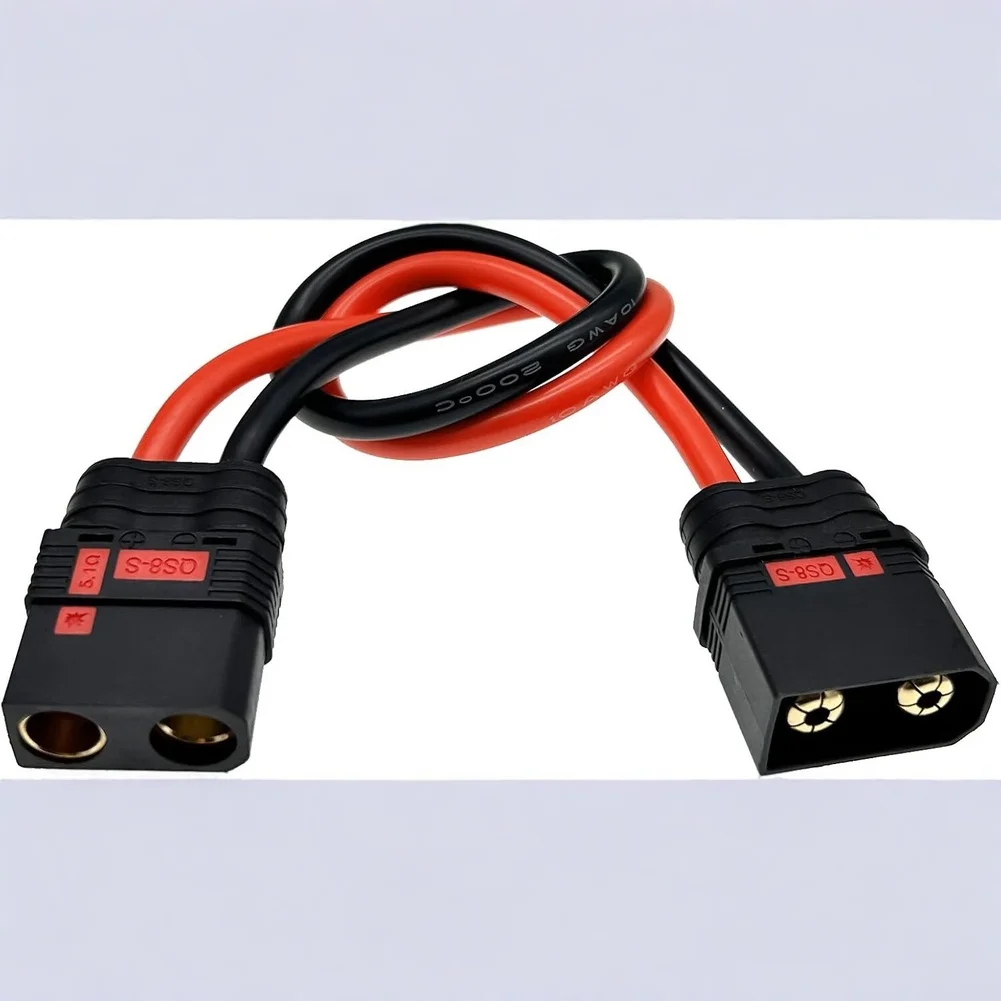 QS8-S Connector Extension Cable 8AWG Male to Male Silicone Wire Built for Safe High Current Transfer in RC Hobbyist Environments