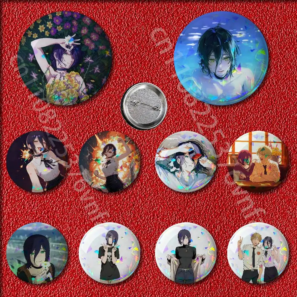 C-Chainsaw Man Reze Arc Badges Badge 25mm 32mm 44mm 58mm 75mm Round Pin Brooch Adornment Souvenir Cosplay Gift