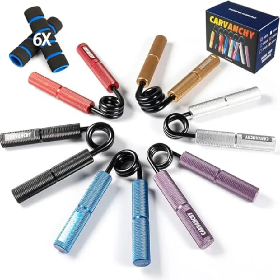 

Набор тренажеров для развития силы хвата 50-300 фунтов, 6 штук, металлические нескользящие эспандеры для тренировки запястий и предплечий, регулируемые