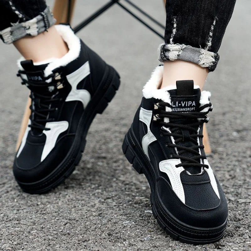 Winterstiefel, Plateauschuhe mit Absatz, warme Baumwollisolierung für die Freizeit_voghion.com
