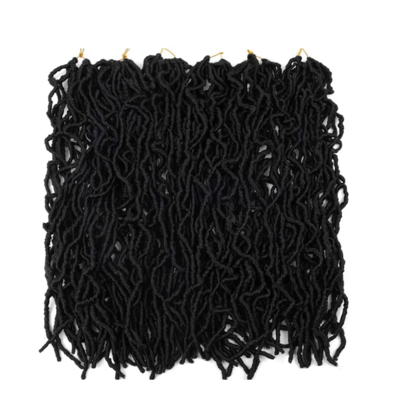 18-дюймовые синтетические мягкие локоны для вязания крючком, 7 упаковок, искусственные локоны, вязанные крючком волосы, предварительно закрученные в петлю, локоны богини, вязанные крючком косы для волос