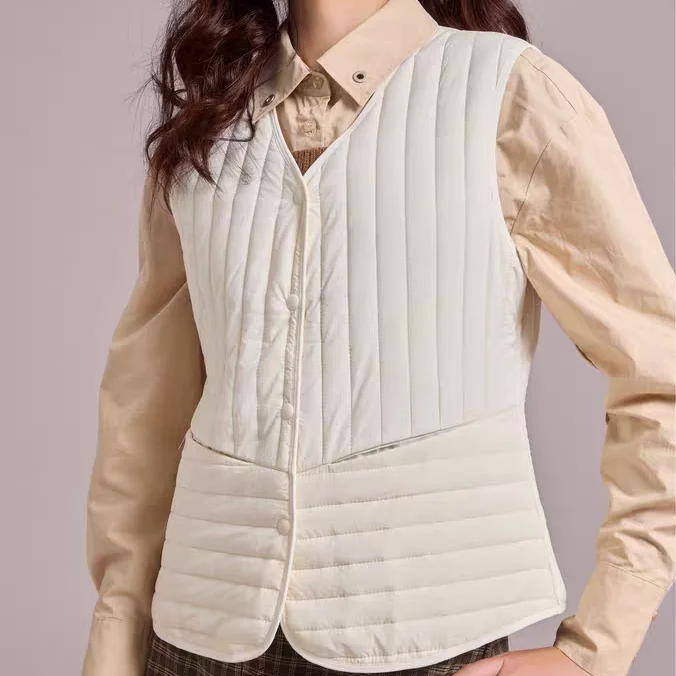 

Женский шерстяной жилет 7382 с V-образным вырезом, терморегулирующая нижняя одежда для осени и зимы, сохраняющая тепло, модный универсальный топ