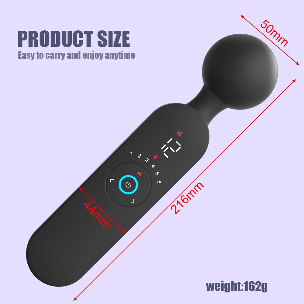 Digital Display USB Rechargeable AV Vibrator for Women Heated Clitoral Stimulator Powerful Female Massager Adult Products