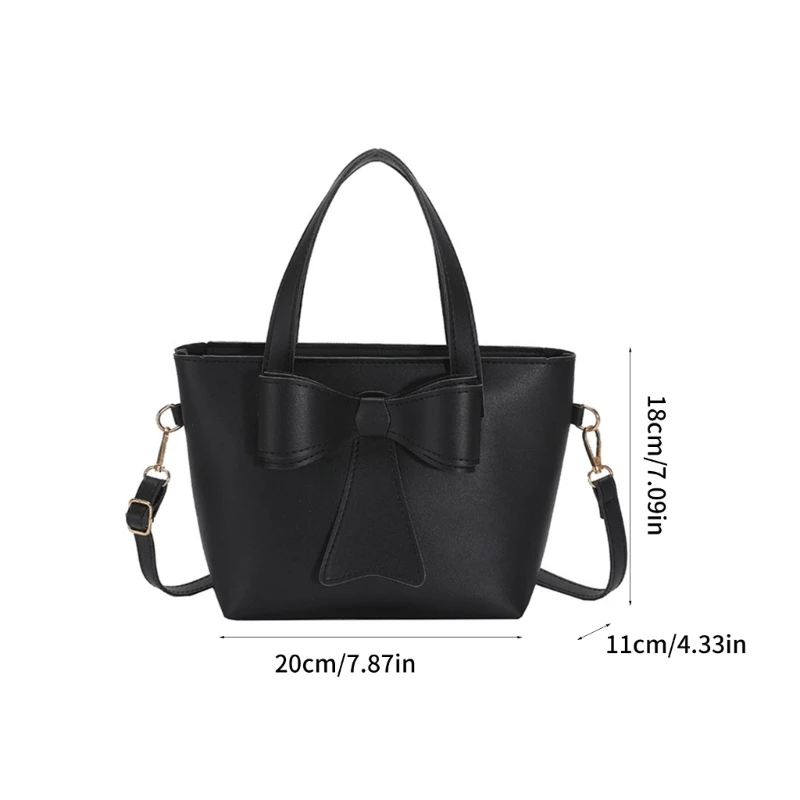 Bolso mano con lazo a juego para mujer, bolso hombro a bolsos cubo capacidad, bolso cruzado informal y