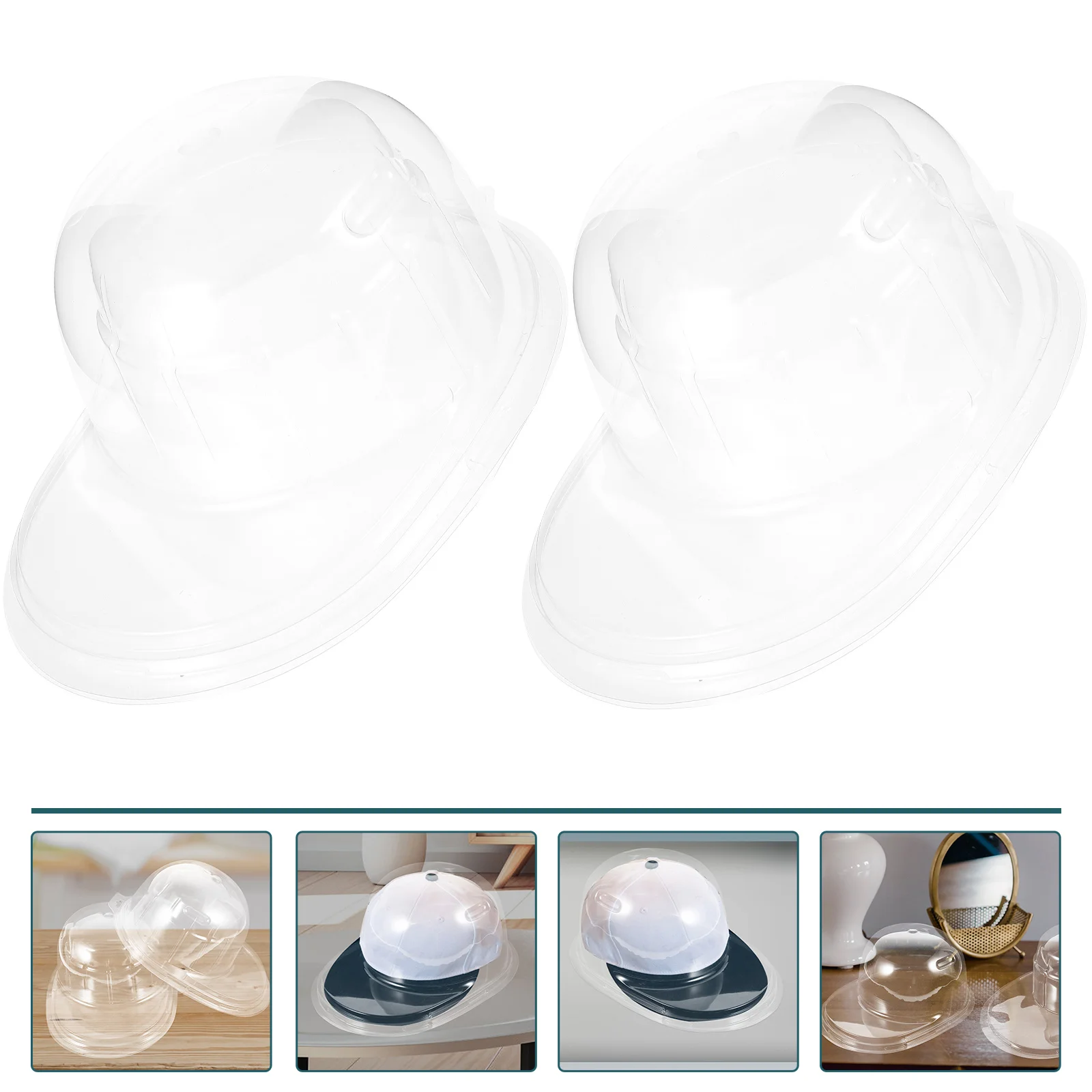 

2 Pcs Signed Hat Case Baseball Cap Storage Box Caps Display Supports Holder for Travel