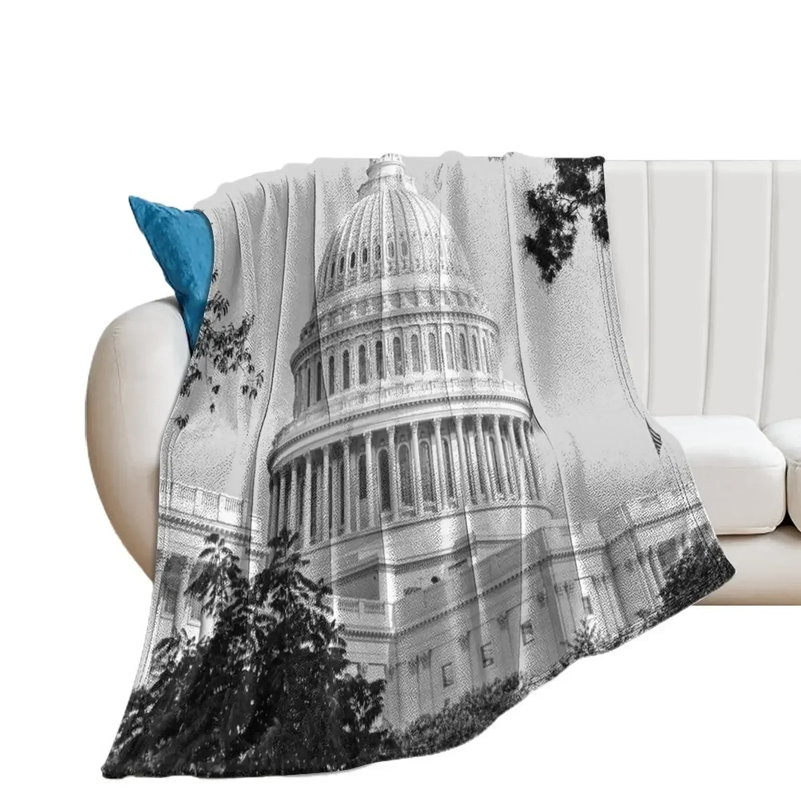 The Capitol Building Washington Throw Blanket Stuffeds Comforter Warm valentine gift ideas Blankets