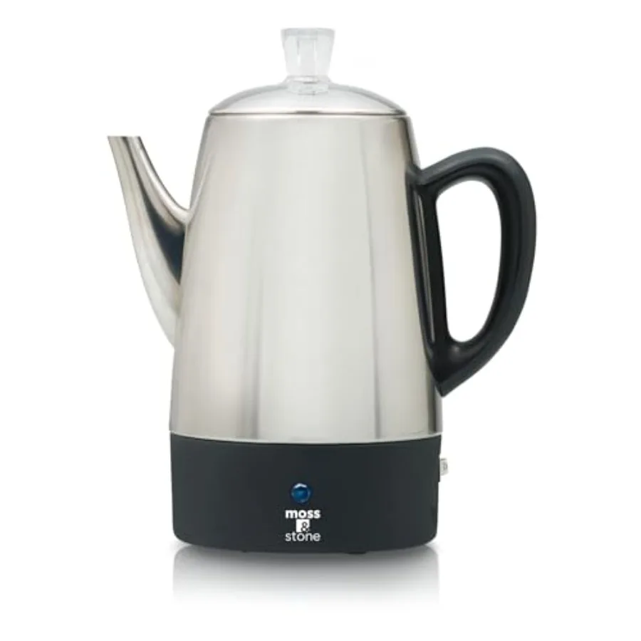 Percolator Coffee Pot Electric 10 Cup Stainless Steel Coffee Maker. With Keep Warm Function 10 Cups Stainless Steel Percolator