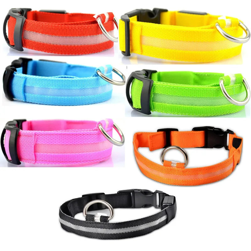 LED Glowing Dog Collar Adjustable Rechargeable USB Luminous Collar Night Anti-Lost Dog Light Harness for Small Dog Pet Product