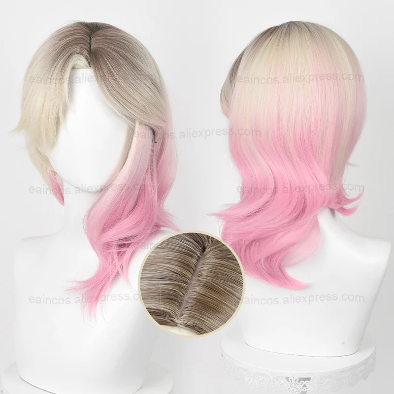 Gwen Stacy Wig Cosplay Gwen melintasi laba-laba, Wig pendek gradien tahan panas, rambut sintetis pesta Halloween ukuran 35cm/45cm