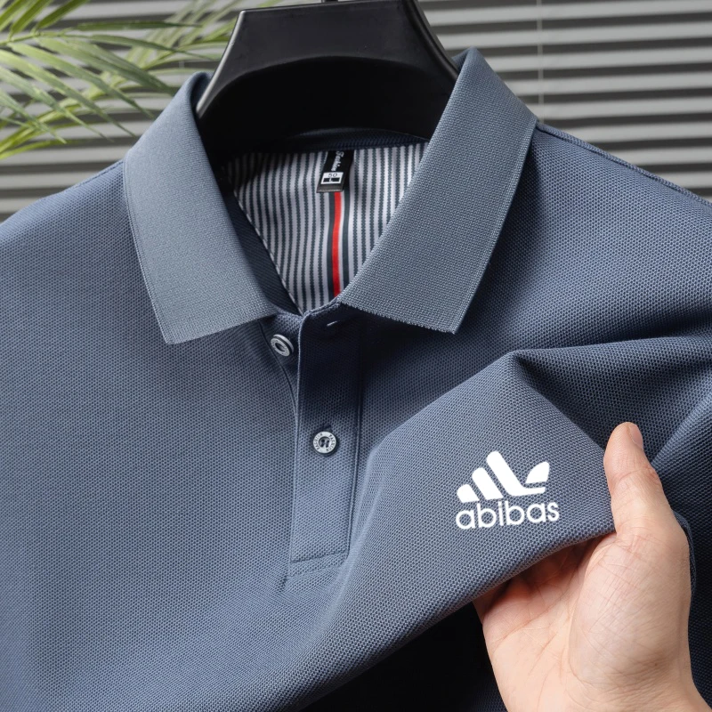 Men's Fashion Printed 100% Pure Cotton Breathable Short Sleeve T-Shirt High-End Luxury Loose Casual Summer Business Polo Shirts