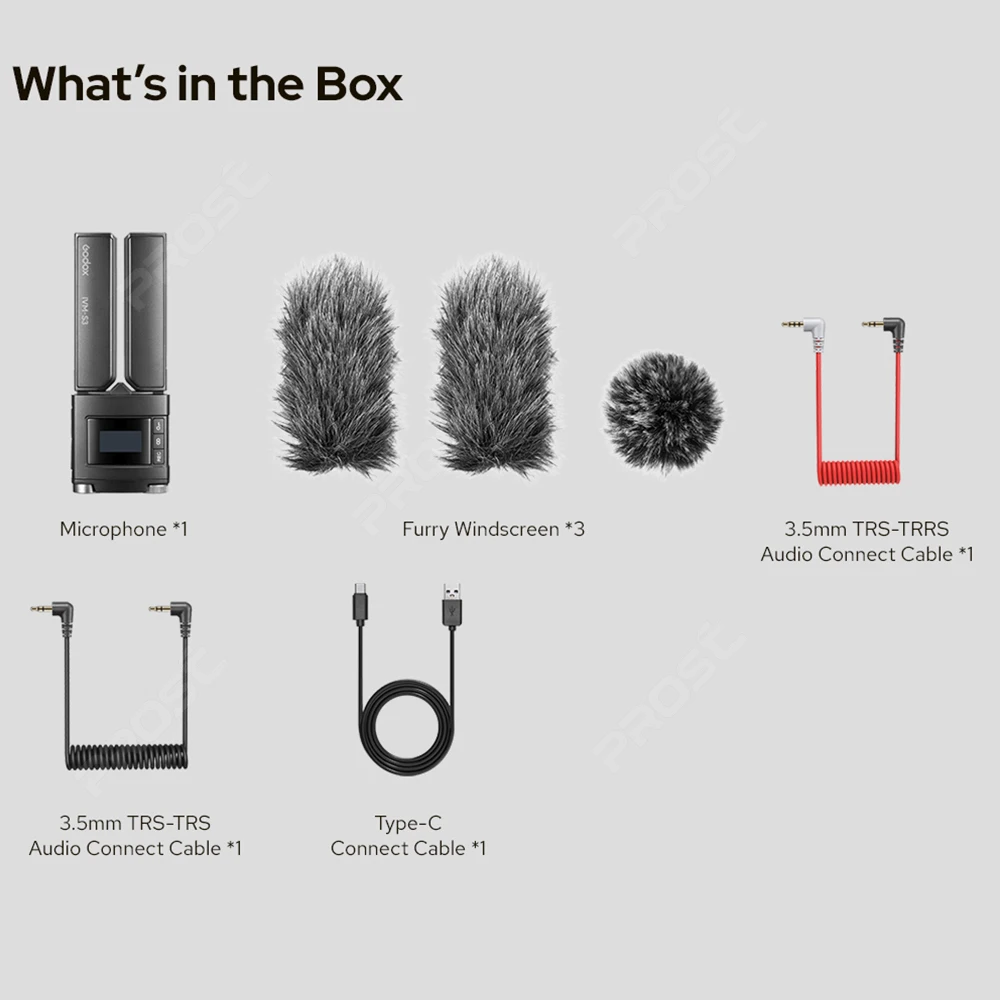 ميكروفون Cardioid من نوع Godox Machine-Top Godox ، بطارية ليثيوم مدمجة ، هواتف DSLR ، العيش في الهواء الطلق ، من نوع Godox