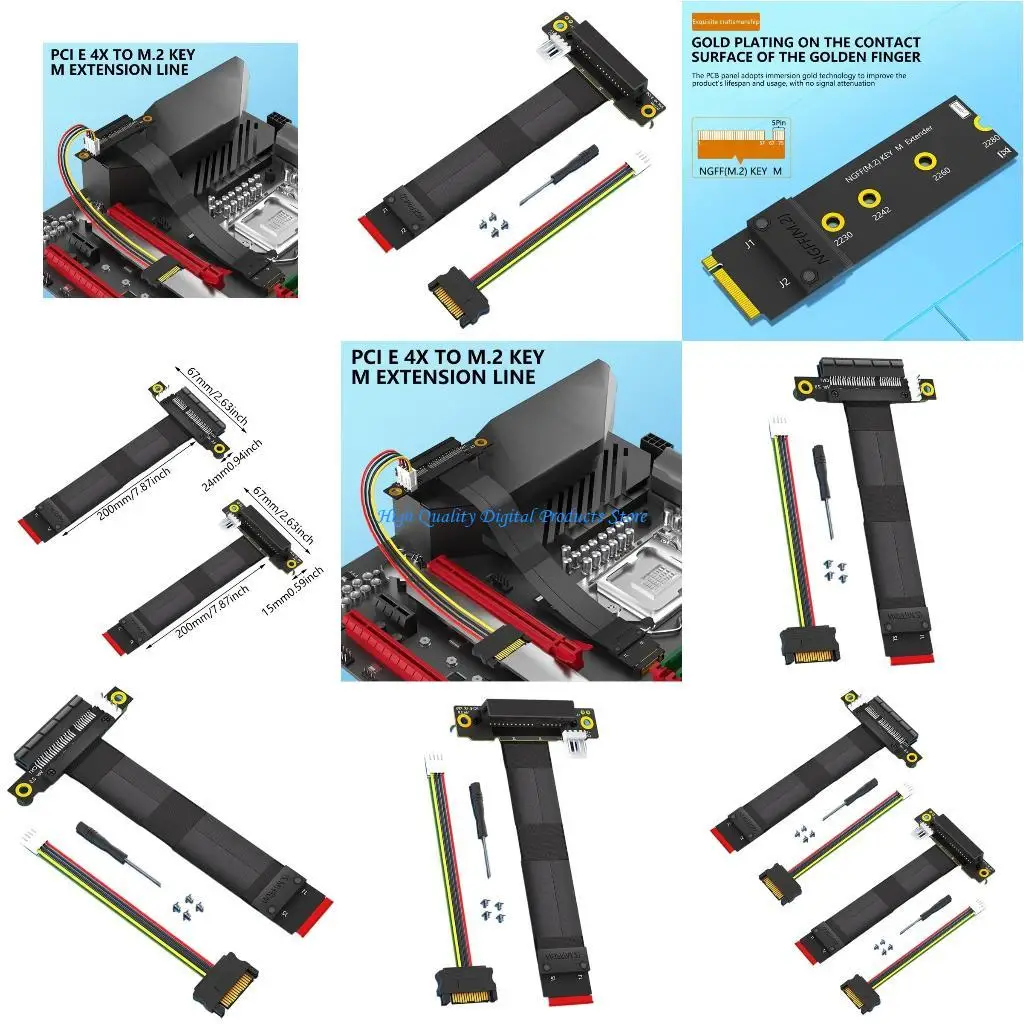 

U2JE 180/90 градусов PCIE 4X до M.2 M Ключ 2230 2242 2260 2280 Кабель карты Rosers CABL