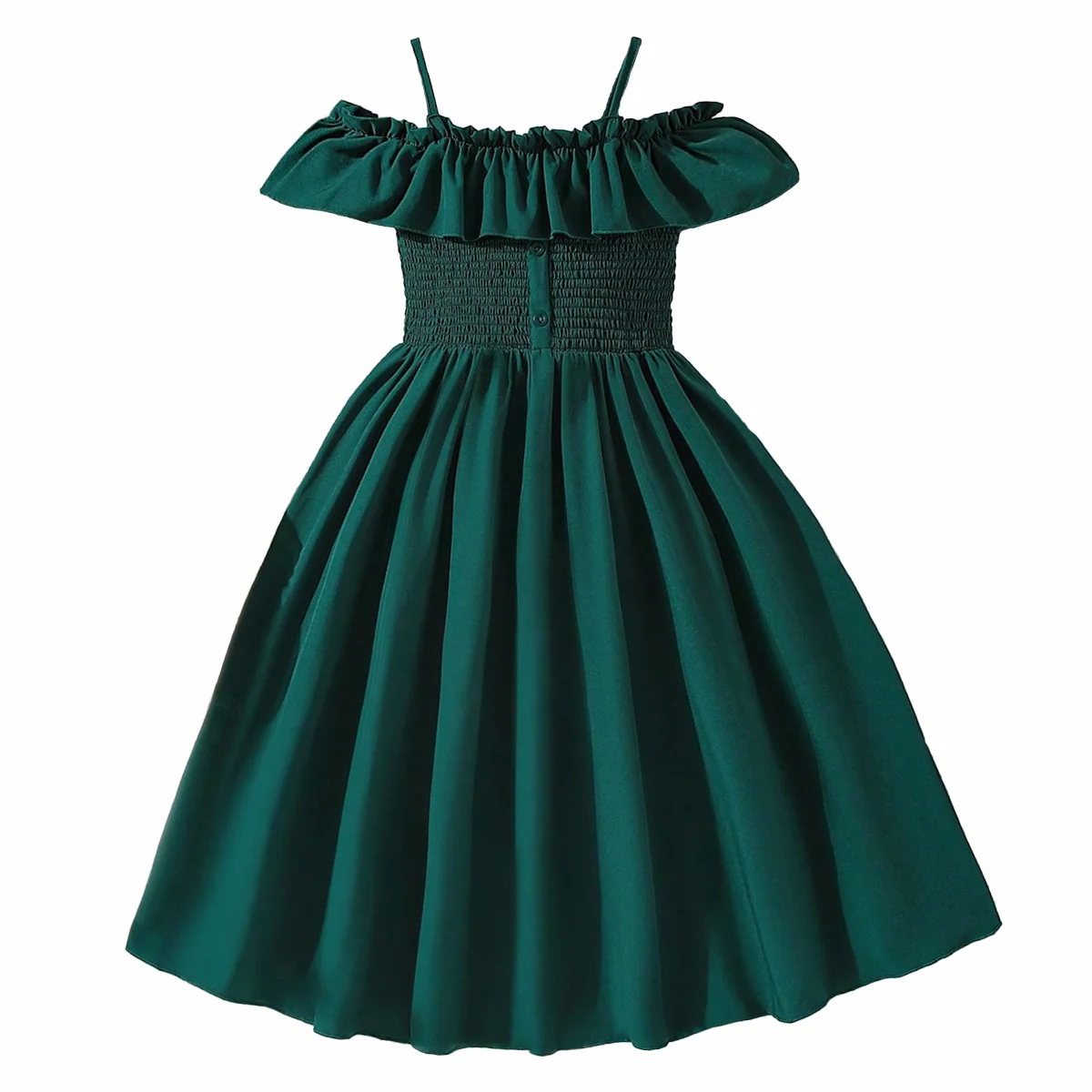 Vestido elegante para niña adolescente, traje Formal para fiesta, boda, noche, hombros descubiertos, ropa con volantes, moda para niños