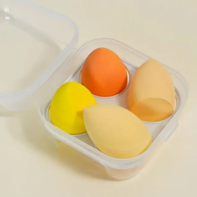4pcs Beauty Egg Makeup Sponge Set Foundation Make Up Sponge With Egg Box Perfect For Face Cream Powder