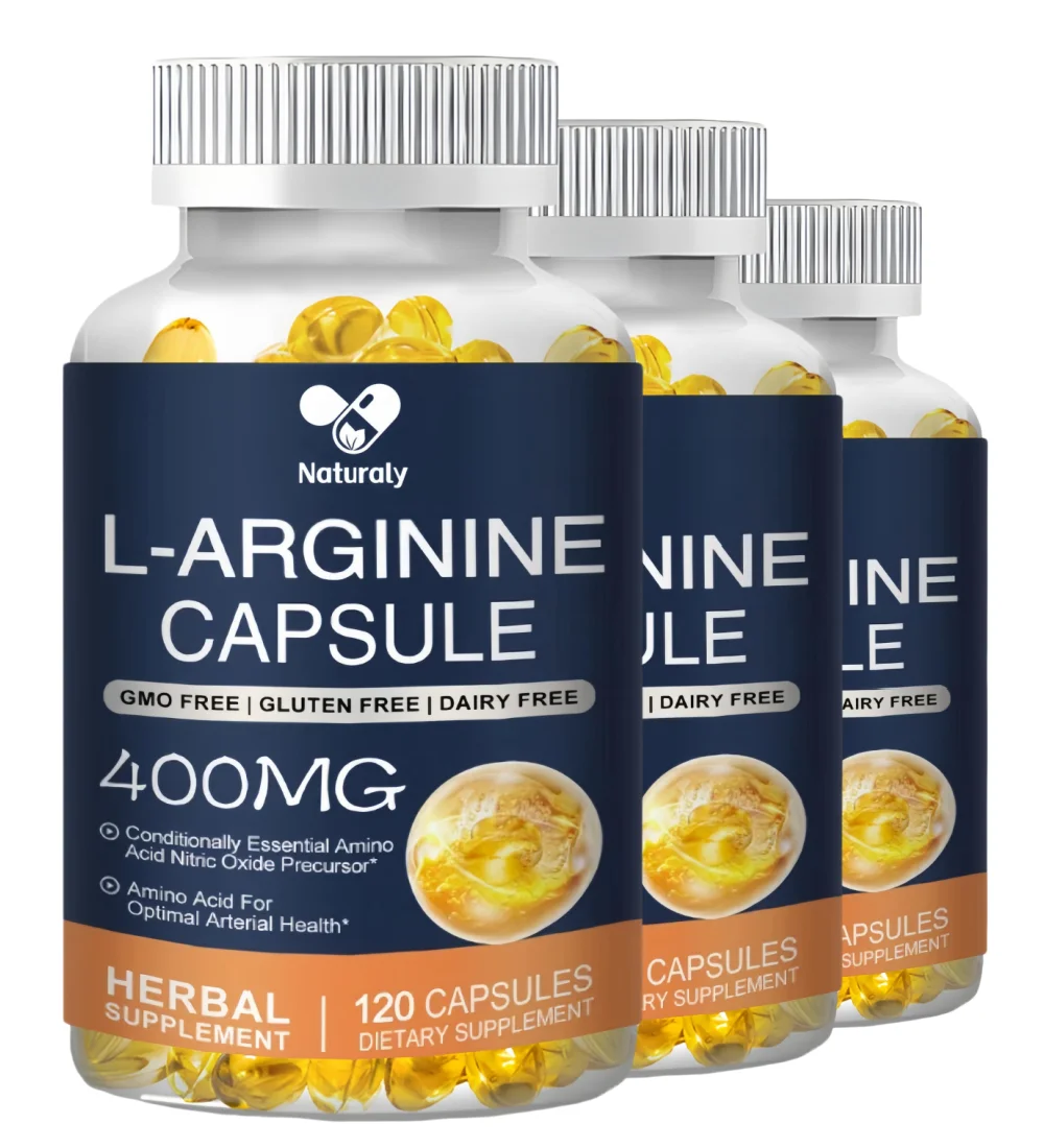 L-Arginine Capsules Supplement - For Energy, Strength And Endurance Support During Exercise | Muscle Mass, Non-Gmo