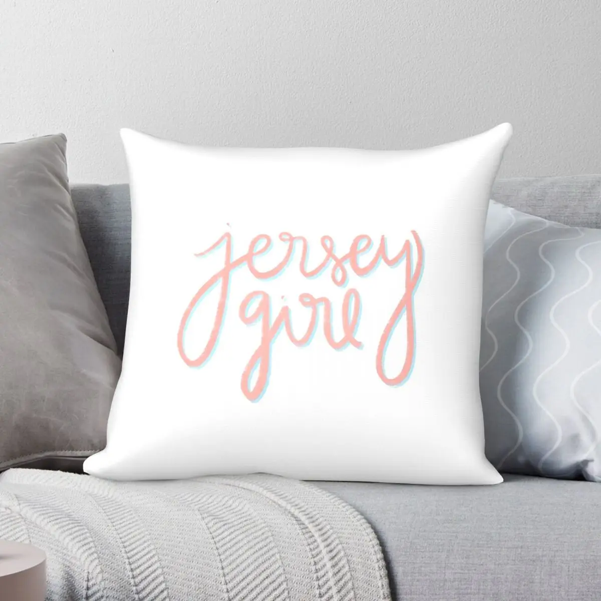 Jersey Girl Pink Pillowcase Polyester Linen Velvet Creative Zip Decorative Throw Pillow Case Sofa Seater Cushion Cover