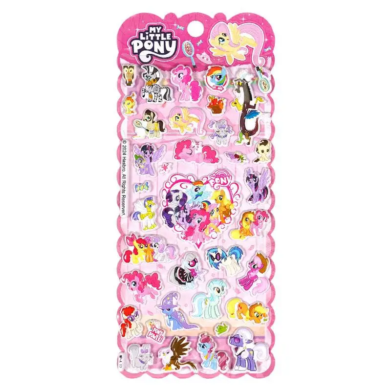 Kawaii Miniso My Little Pony 3D Bubble Stickers Anime Children Stickers Girl Baby Toys Cartoon Stickers Stickers Gifts