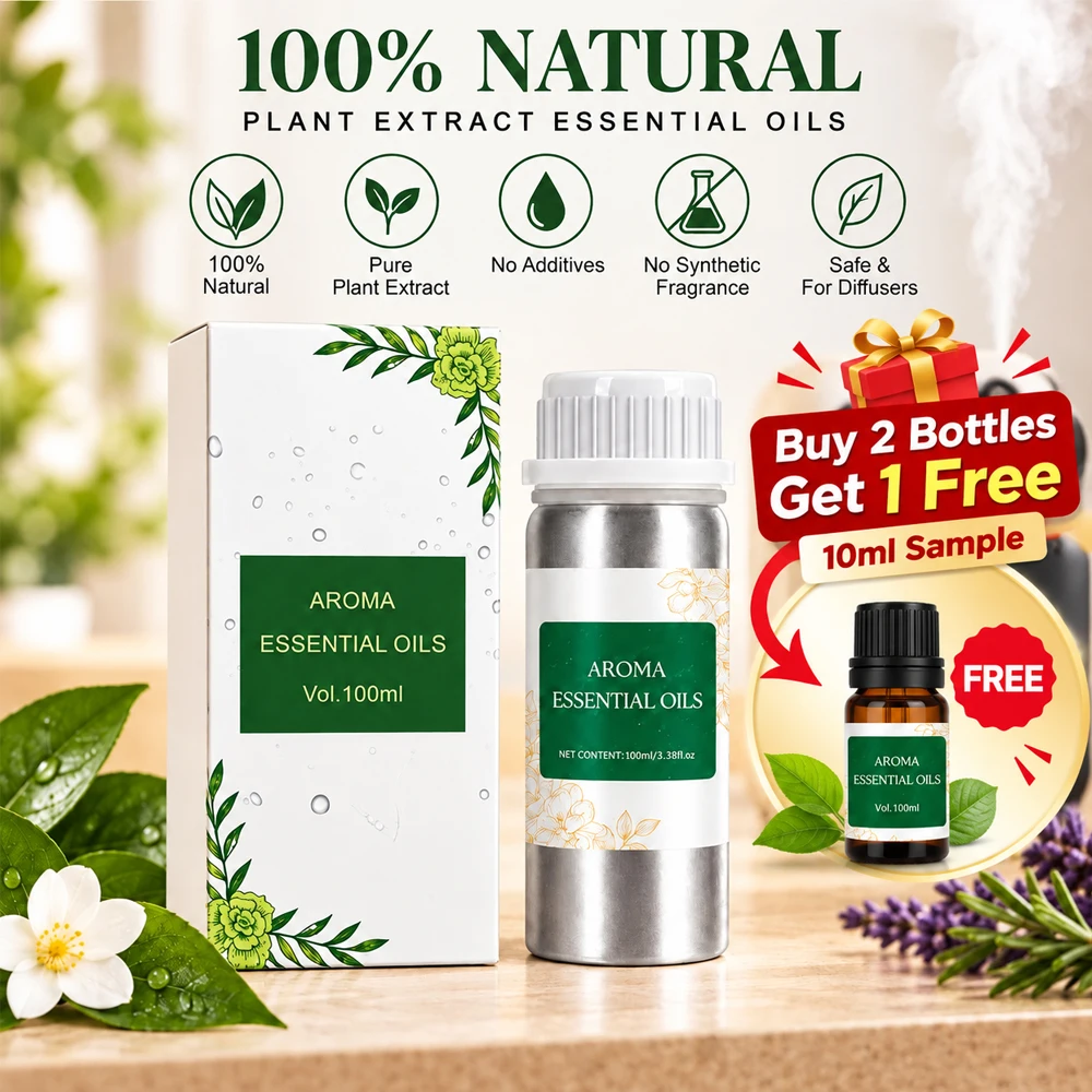 100ml Essential Oil for Aroma Diffuser Pure Natural Plant  Aromatherapy Fragrance Refill Home Hotel Bedroom Scent Oil