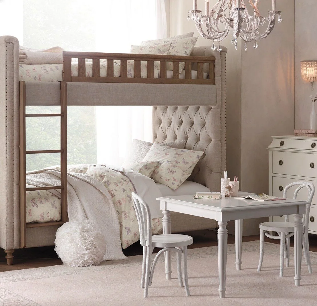 American-style Children's Solid Wood Bunk Bed Multifunctional High and Low Parallel RH Bed Light Luxury Design