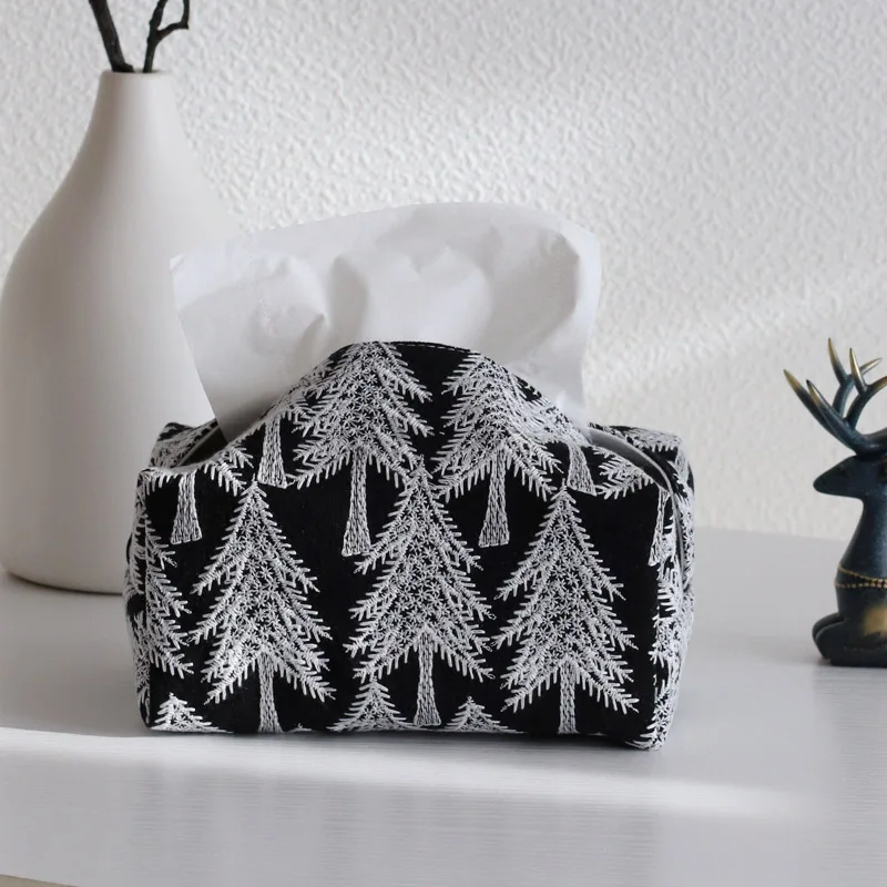 

Japanese Style Cloth Tissue Box Cotton Linen Art Embroidery Tissue Box Holder Napkin Holder Home Decor Handkerchief Box Gift