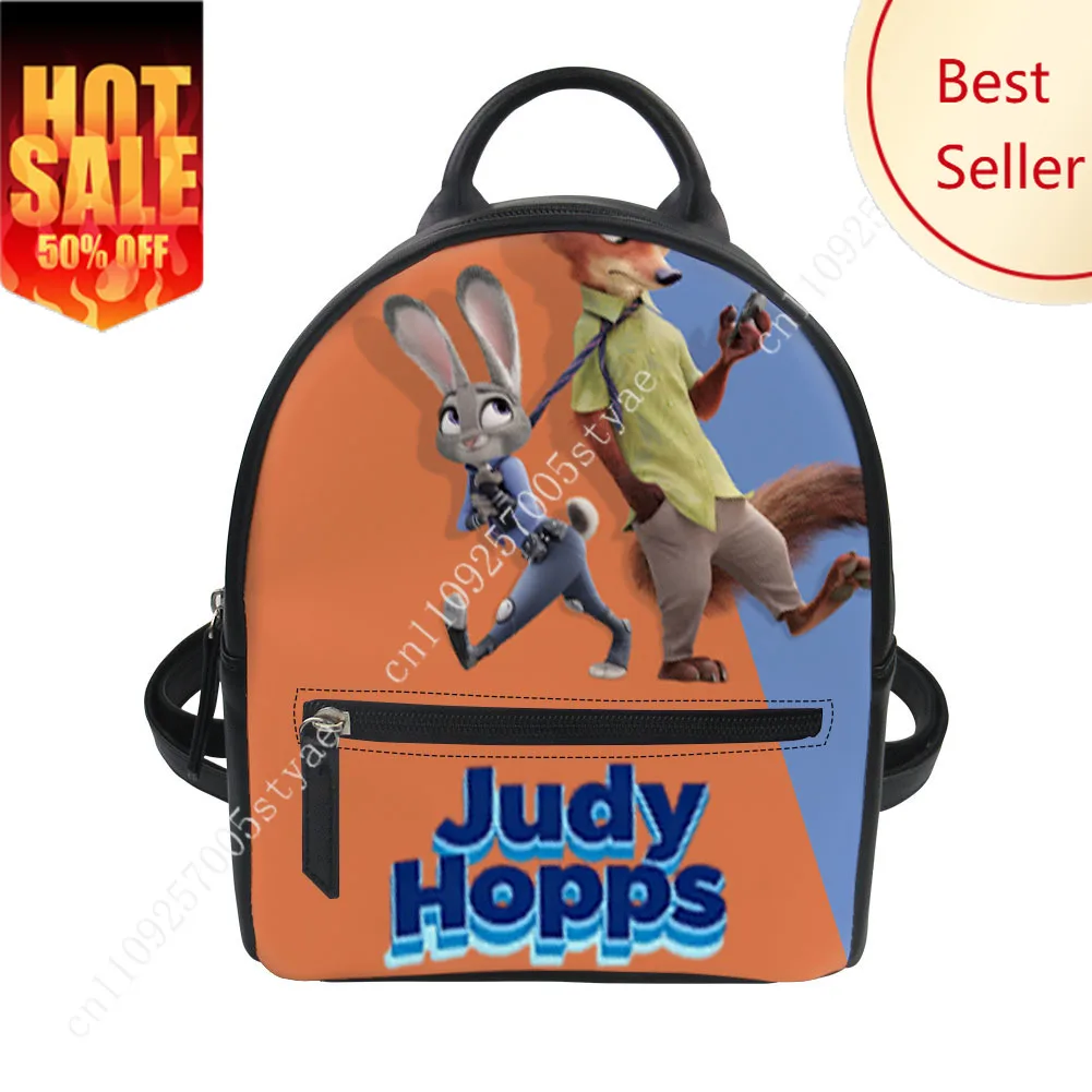 

Judy Hopps Nick Wilde Backpack Disney Cartoon Decorate Leather Zootopia 2 Bags Design Your Photo Text Party Holiday Custom Gifts