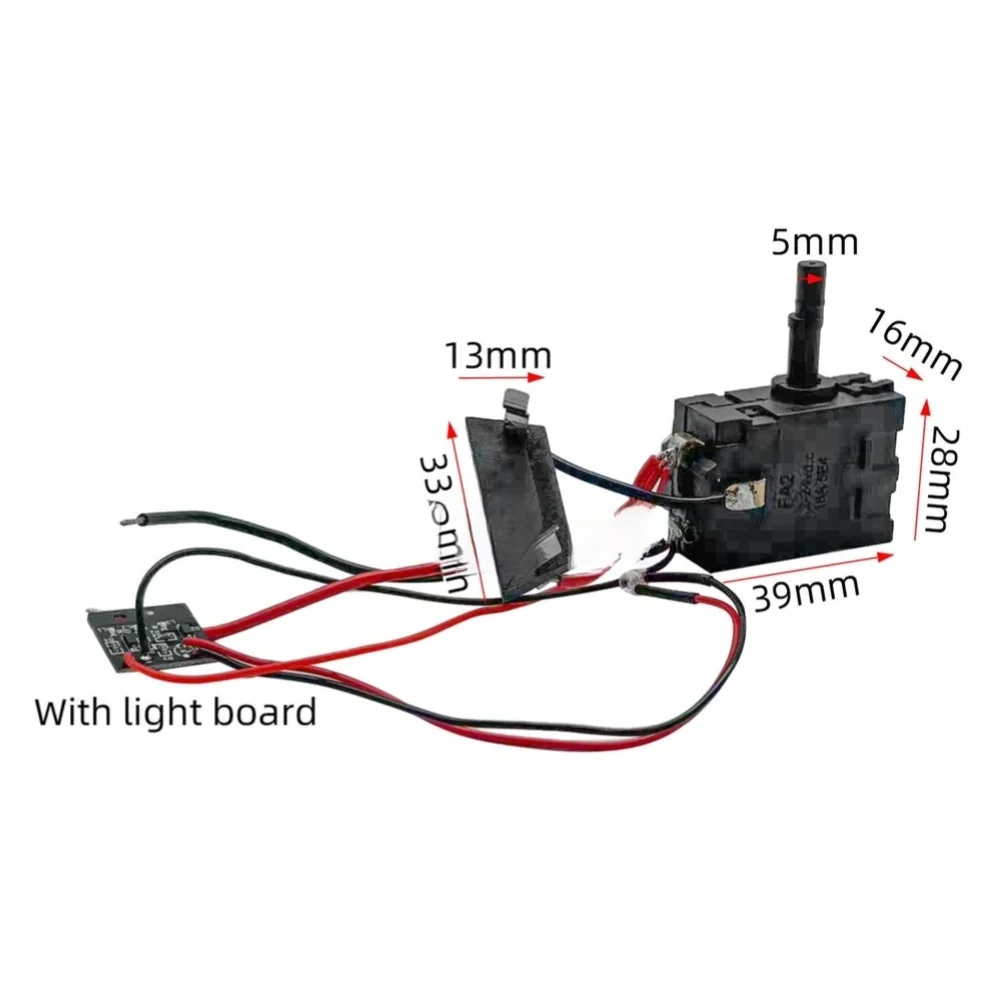 Electric Ratchet Wrench Switch Rated 12V with LED Light for Right Angle Installation in 12V Vehicle Modifications