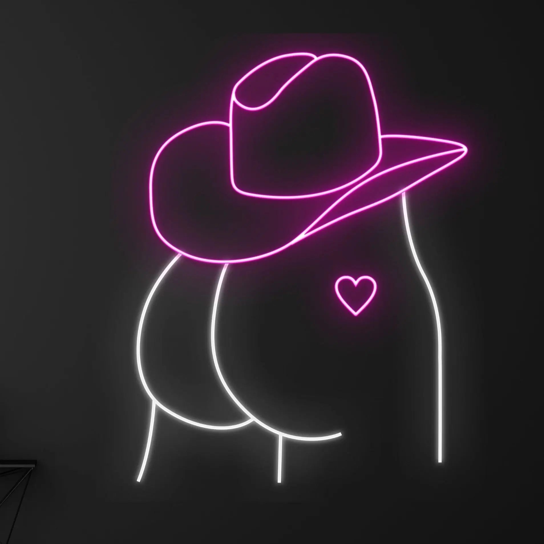 Cowboy Hat Woman Butt Neon Sign, Cowboy Girl Butt Led Sign, Cowgirl Butt Led Light, Western Lady Butt Neon Lights