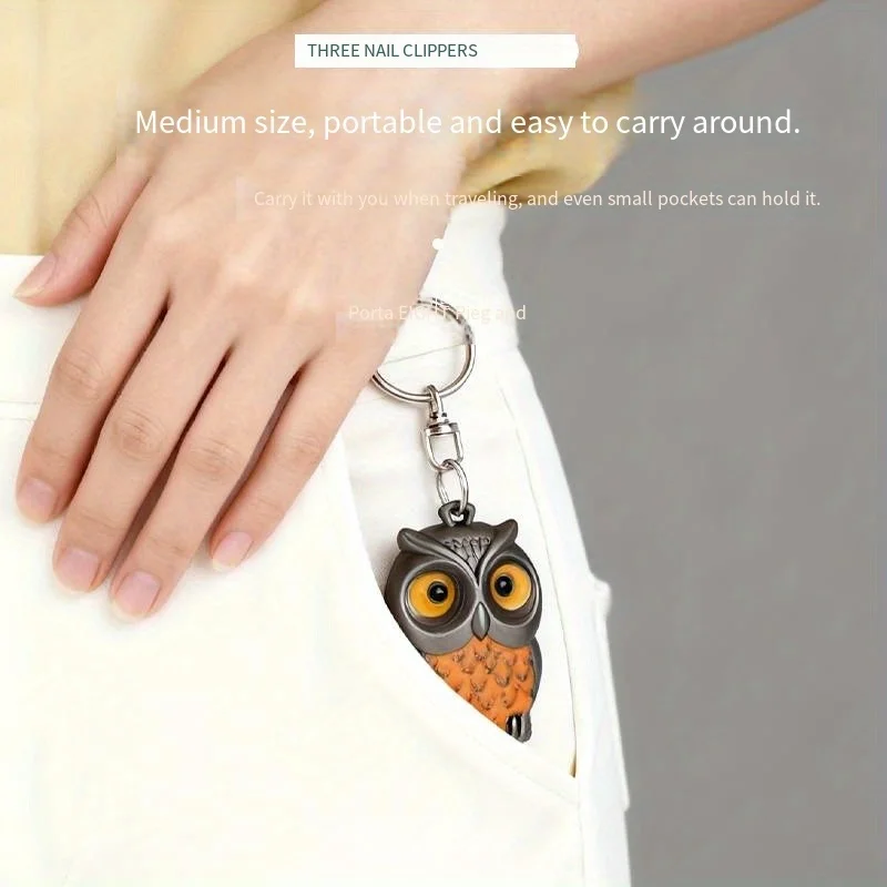 A Beautifully Crafted Owl Keychain Nail Clipper That Is Foldable And Portable, Perfect for Travel Grooming. Sharp Blades