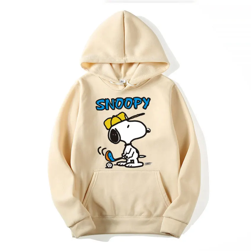 Light Blue Snoopy Men Hoodie Cartoon Anime Fashion Women Oversized Sweatshirt Tops Spring Autumn Couple Pullover Clothing