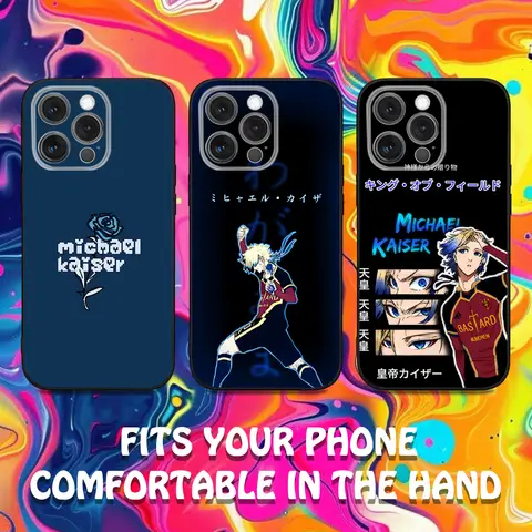 Funda de teléfono Michael Kaiser Anime para iPhone 16,15,14,13,12,11,Pro,Max,Plus,X,XS,SE,E,Mini,funda negra de silicona suave