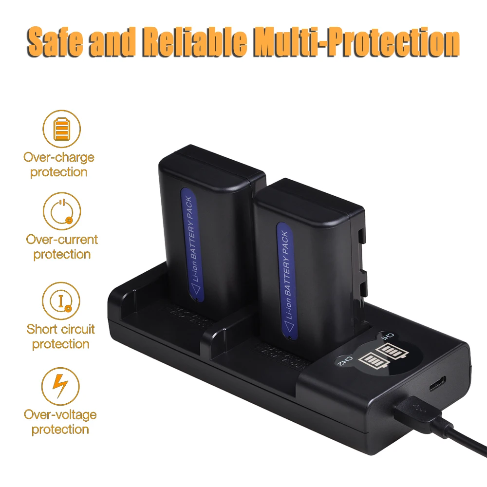 NP-FM500H Battery / Fast Dual Charger for Sony Alpha a77II,a68,SLT-A57,A77V,A200,SLT-A580,SLT-A700,SLT-A850,SLT-A900 DSLR Camera