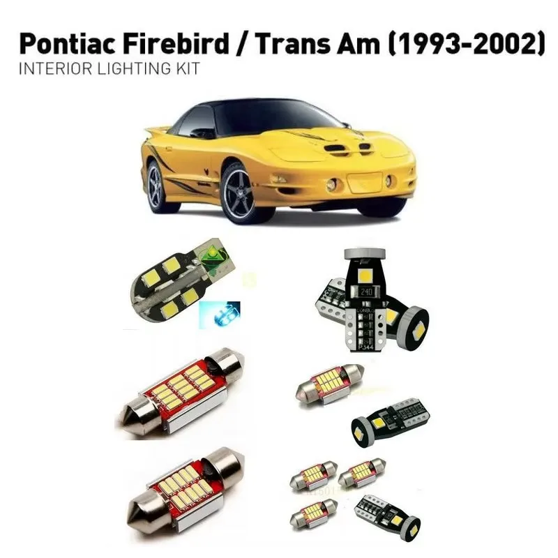 

For pontiac firebird/trans am 1993-2002 10pc Car Led Interior Lighting Auto automotive light bulbs lamp for cars error free