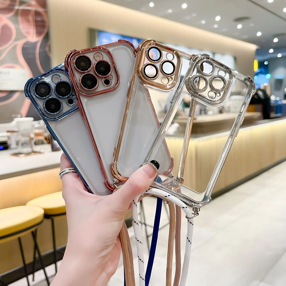 Luksusowe etui na telefon z smyczą dla Honor 200 Pro 200 400 Lite 300 100 90 80 70 60 50 SE Silicone Soft Back Clear Cover