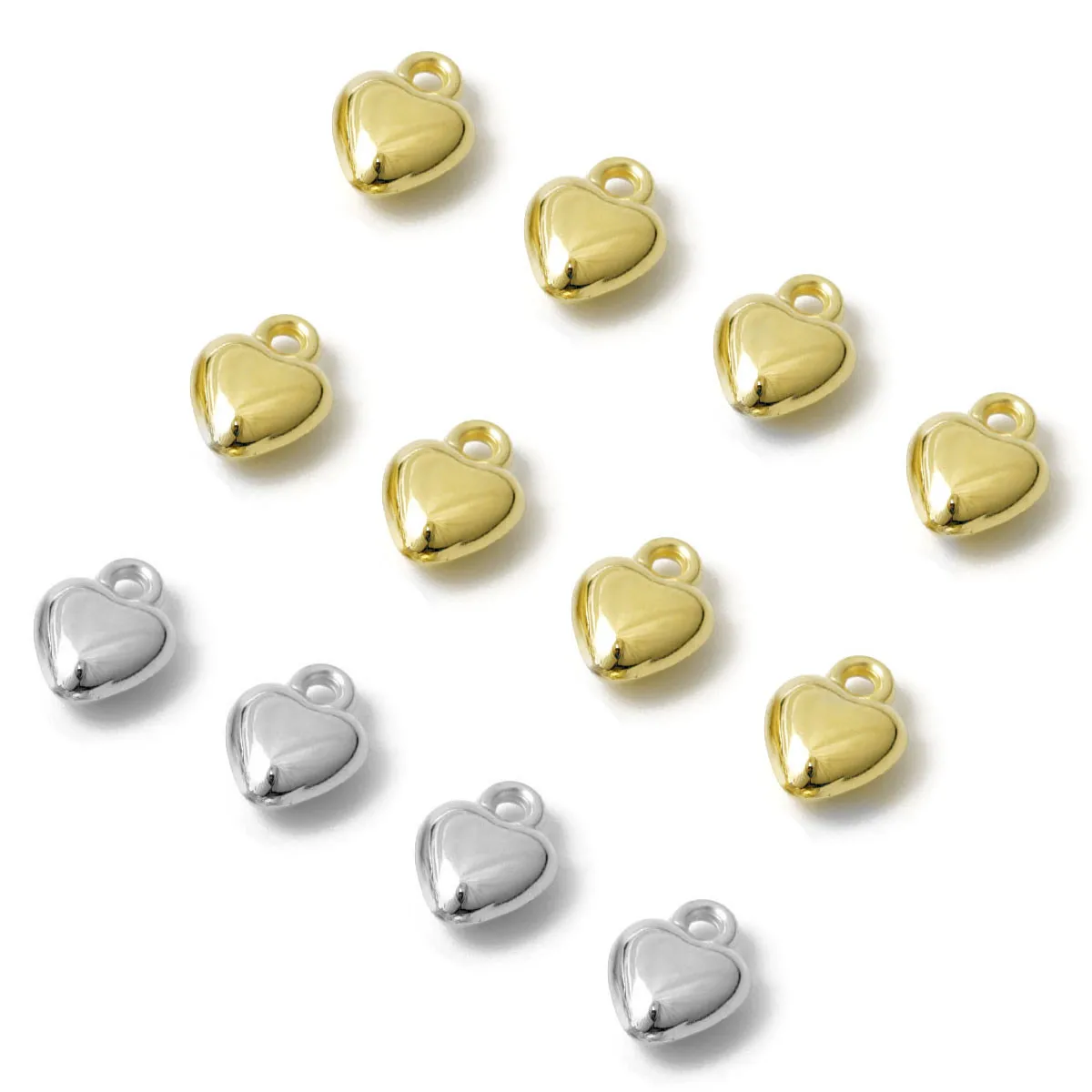 100pcs CCB Heart Shape Charms for DIY Jewellery Making