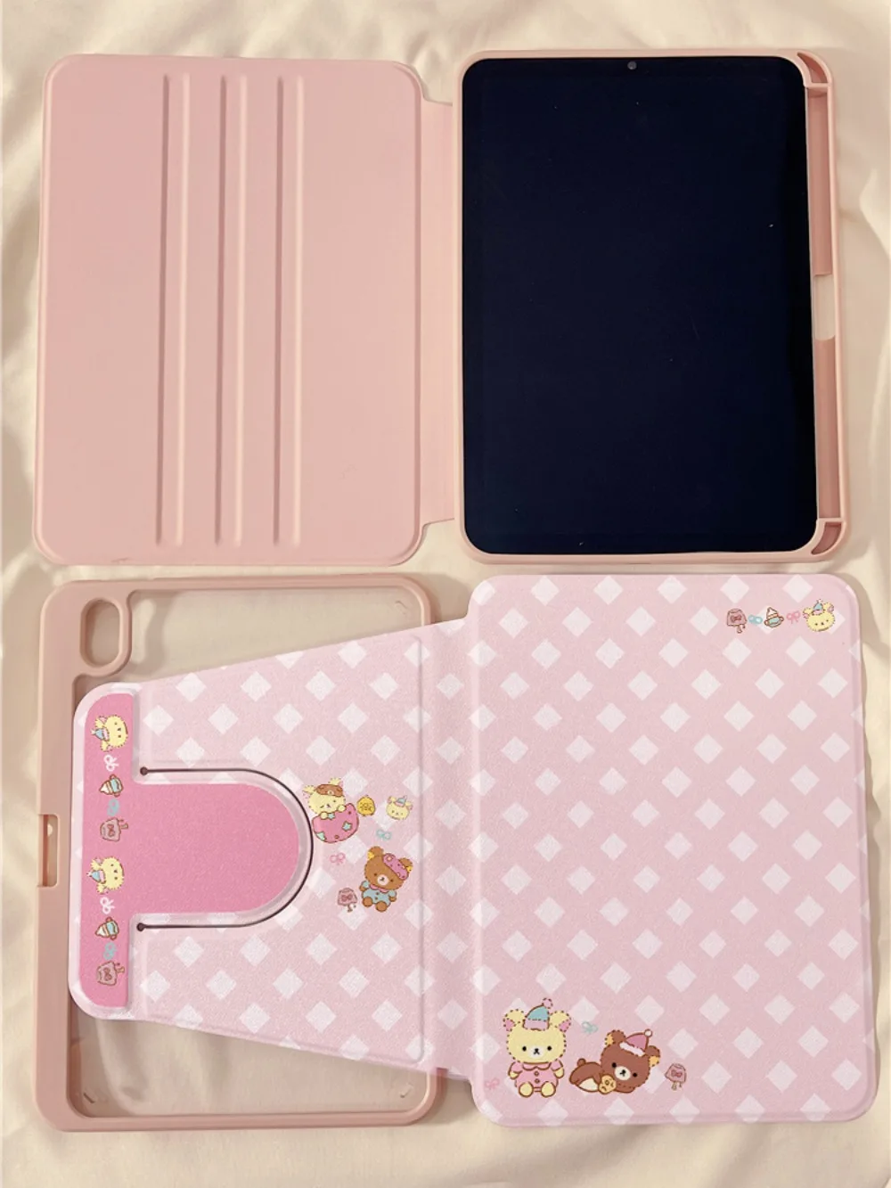 Urocze etui ochronne na tablet Apple iPad 10 z motywem Rilakkuma, akrylowe etui na tablet Air6, pokrowiec ochronny na iPad 11, odporne na upadki etui na iPad Pro