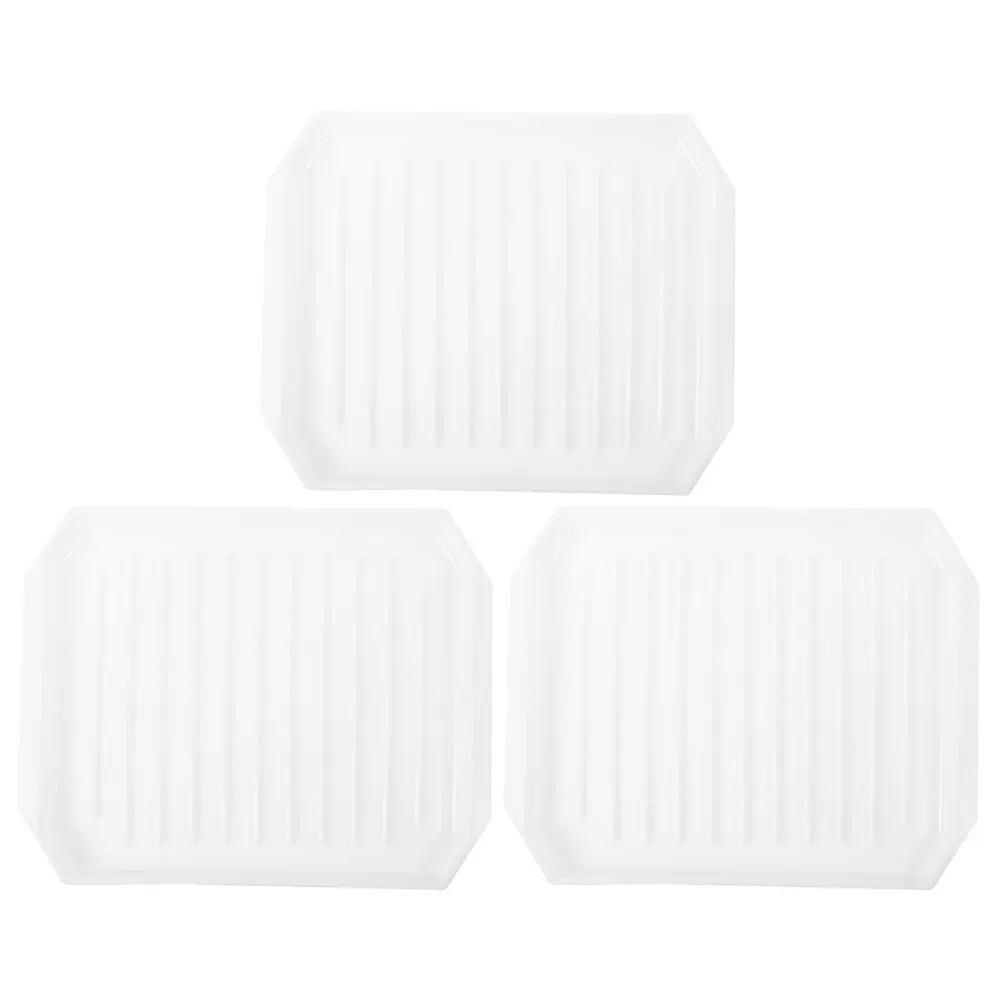 

3pcs Microwave Bacon Stand Baking Pan Large Capacity Dishwasher Safe Grey PP Material Oven Cooking Kitchen Bakeware