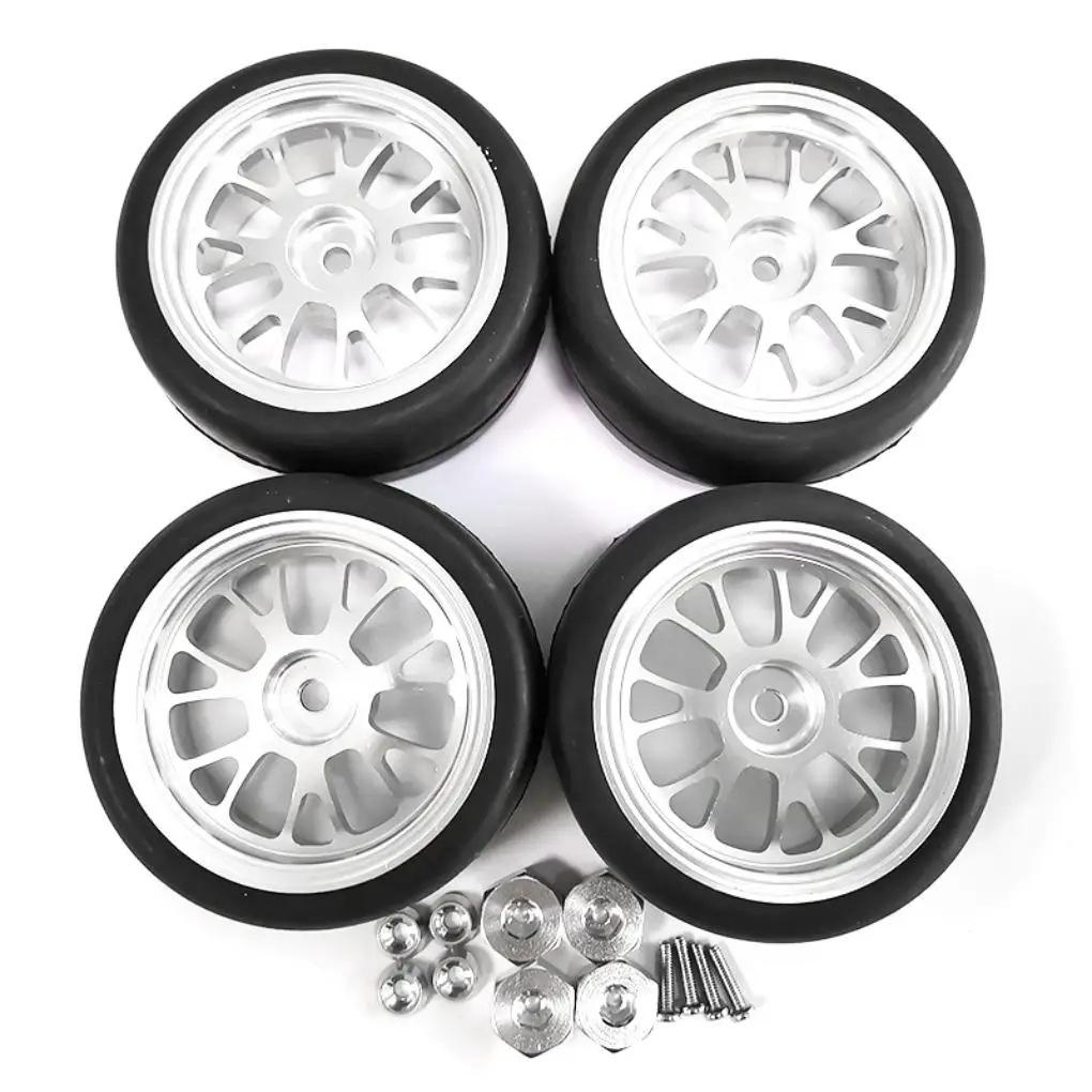 4x 1/10 Wheel Rims Tyre RC Upgrade Part Plastic Wear-resistant Rc Wheel Rims Tyre For WPL D12 RC Car Part RC Car Accessories