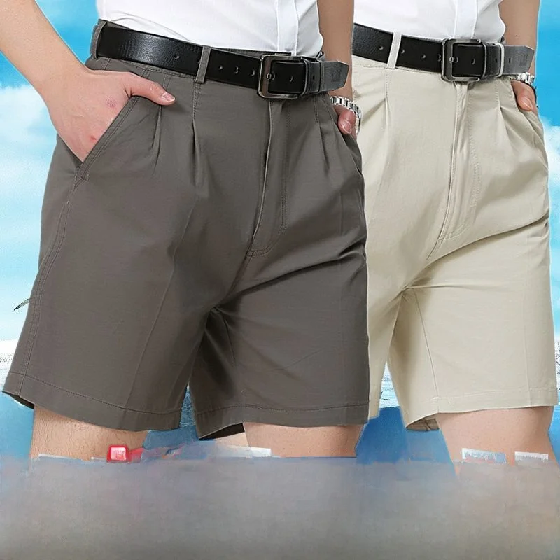 Busin Celana Panjang Lurus Tipis Panjang Lima Perempat Longgar Ors Pria Katun Murni Kasual untuk Usia Menengah dan Ly