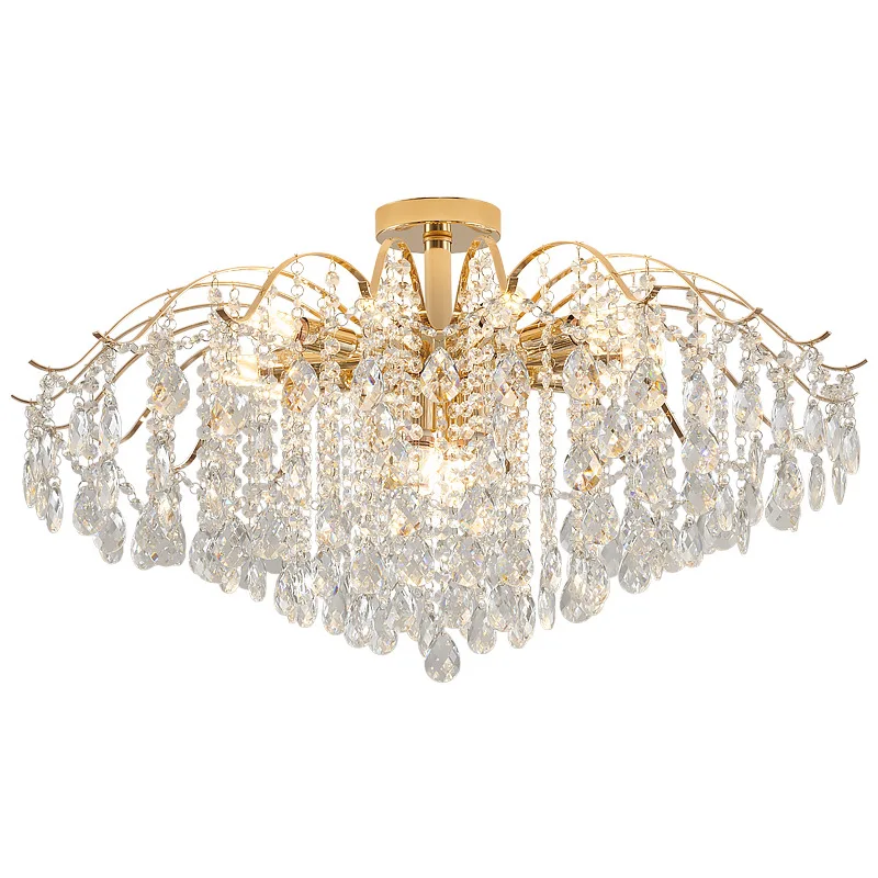 Imagem -04 - Modern Crystal Led Chandelier para Sala e Quarto Pendant Light Pendurado Lâmpada Luz de Teto Luxo Decoração para Casa E14