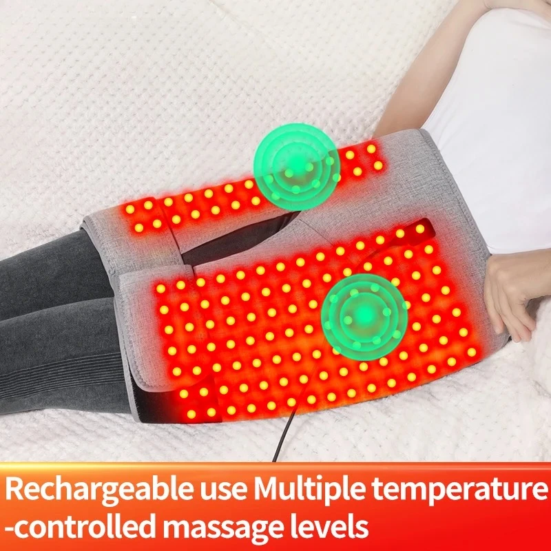 Red Light Heated Hip Brace Electric Heat Massager Pad for Lower Back Thigh Buttock Muscle Relaxation Birthday Gifts Women Men