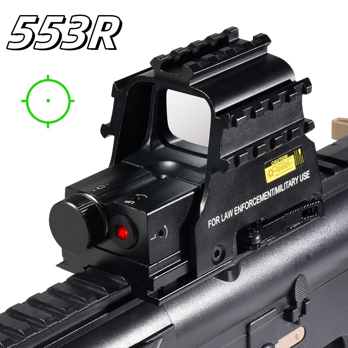 

Tactical 553R Green Dot Sight Reflex Holographic with Red Laser Positioning and Aiming Hunting Airsoft Optic Rifle Scope 20MM