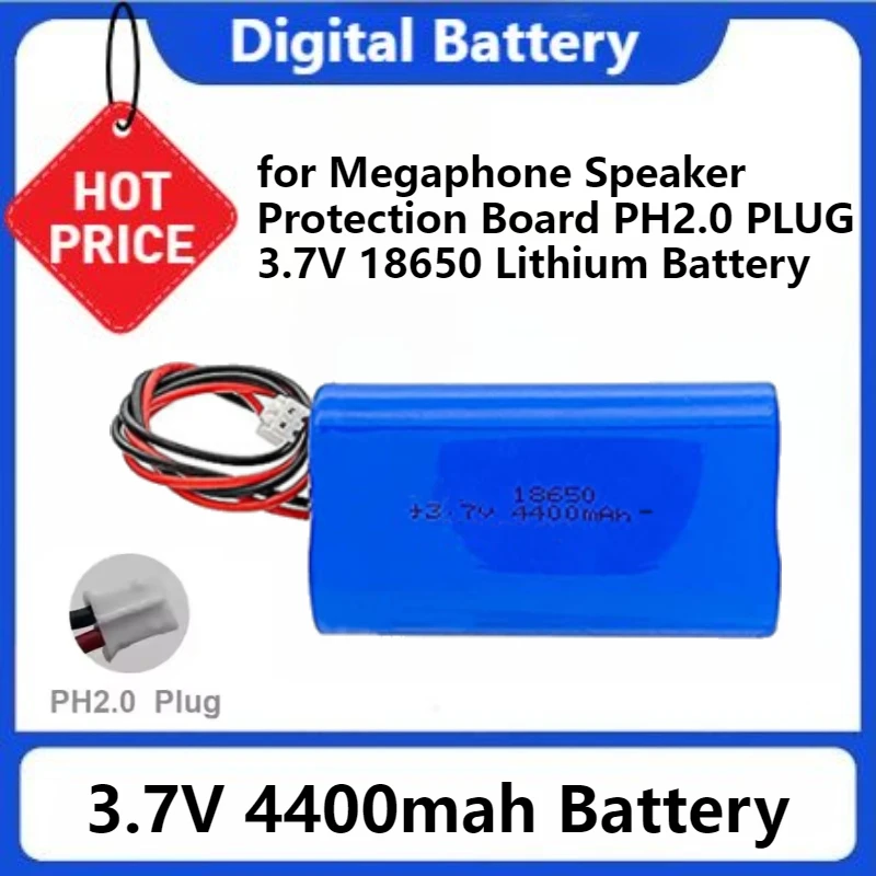 

For Megaphone Speaker Protection Board SM/PH2.0 PLUG 3.7V 18650 Lithium Battery 4400mAh Rechargeable Battery Pack