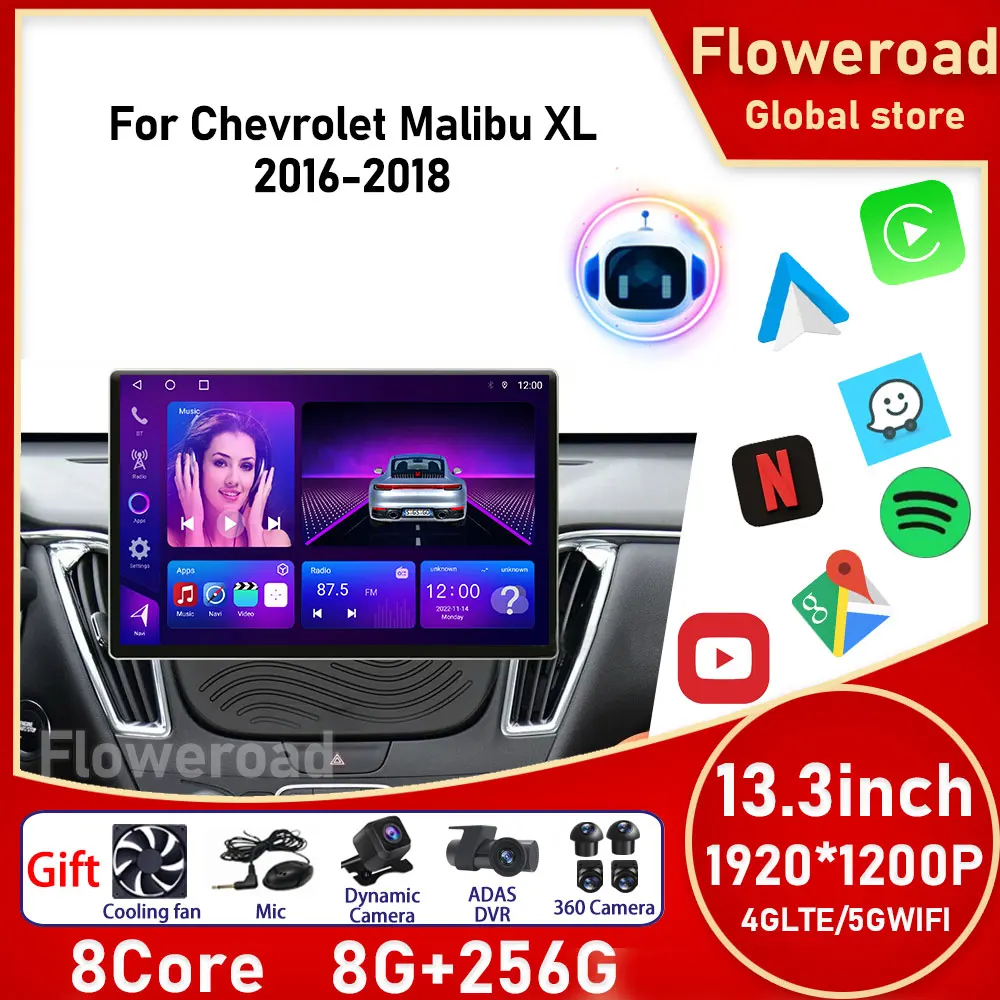 

Android For Chevrolet Malibu 9 2015 - 2020 Car Radio Multimedia Video Player GPS Carplay Screen Android Auto 4G/5G WIFI Monitor