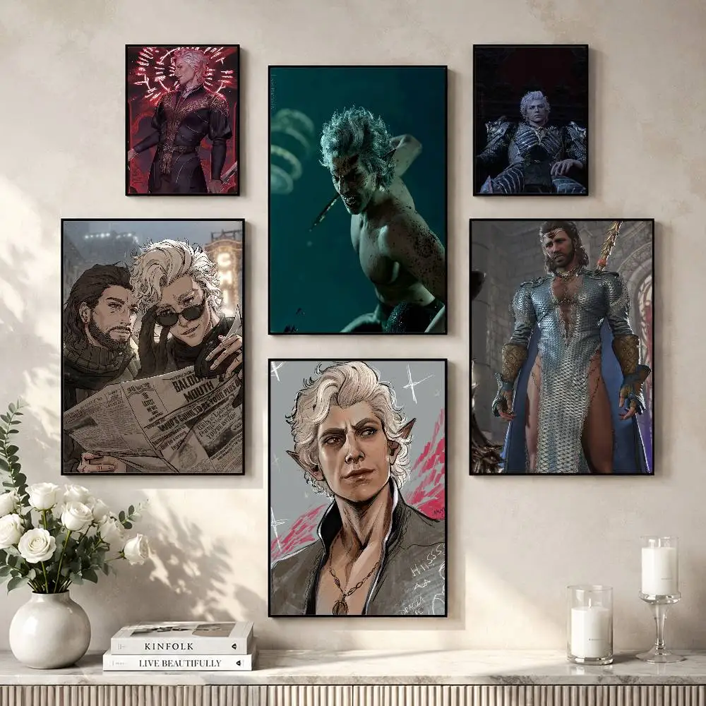 A-Astarion From Game B-Baldur-S G-Gate-3 Poster Versatile HD Waterproof Wall Art Self-Adhesive Decor for Any Space Ideal Gift