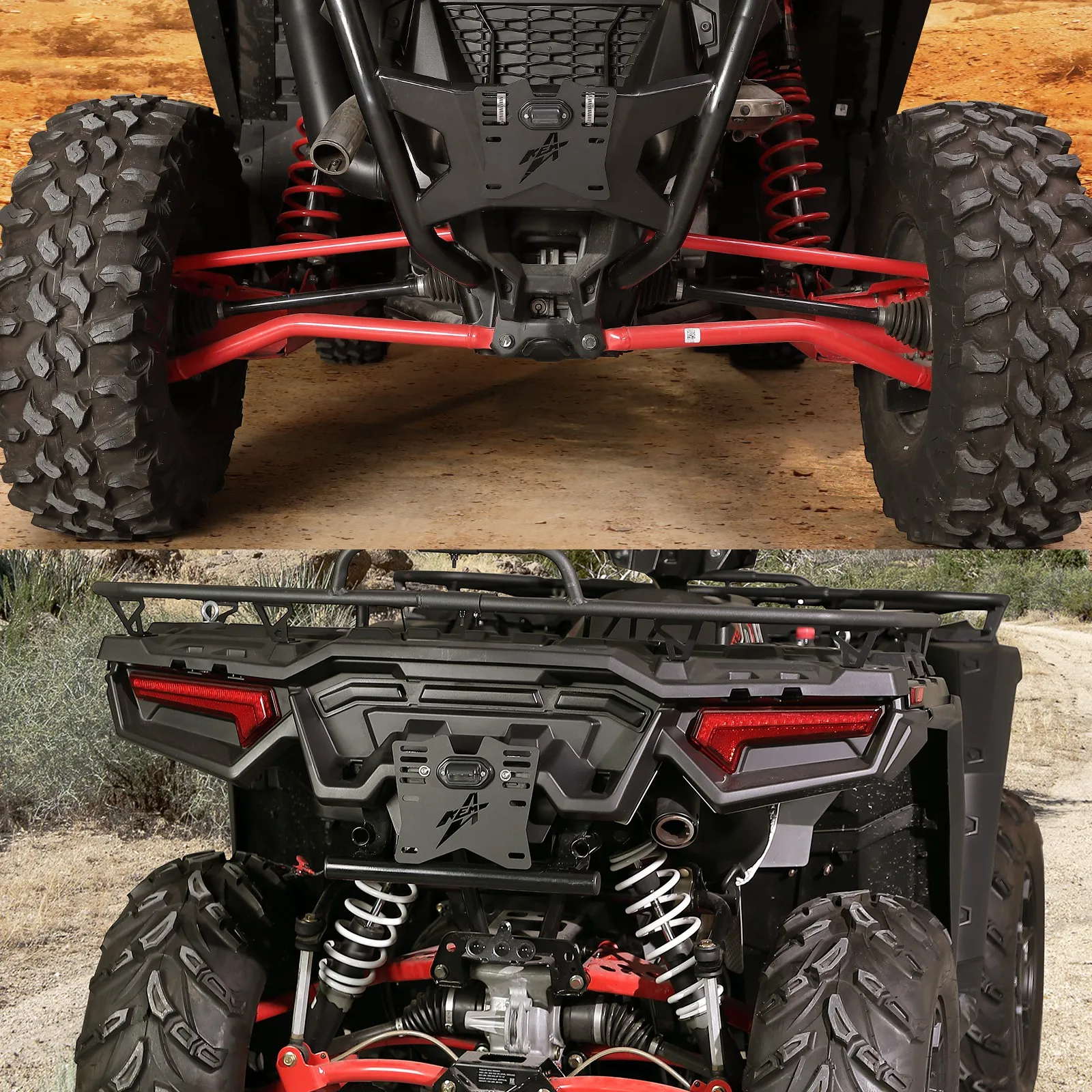 ATV/UTV License Plate Holder for Can-am Maverick X3 Max Compatible with Polaris RZR XP 4 1000 800 900 for Cf moto Snowmobile RV