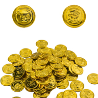 20-60pcs Halloween Plastic Pirate Coins Fake Gold Coin Buried Treasure Coins Game Toy Kids Birthday Party Decoration Party Favor