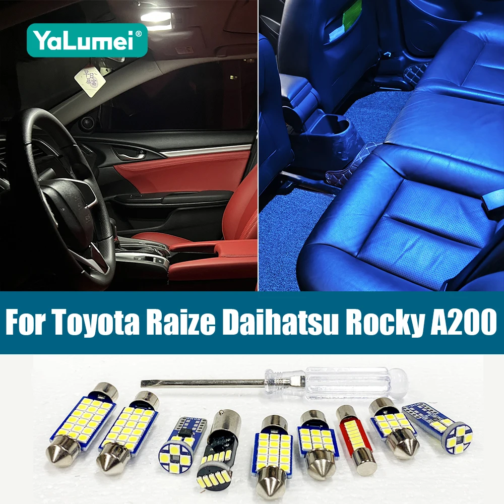 

Для Toyota Raize Daihatsu Rocky A200 2019 2020 2021 2022 2023 2024 Автомобильные светодиодные лампы Внутренняя лампа Косметическое зеркало Аксессуары