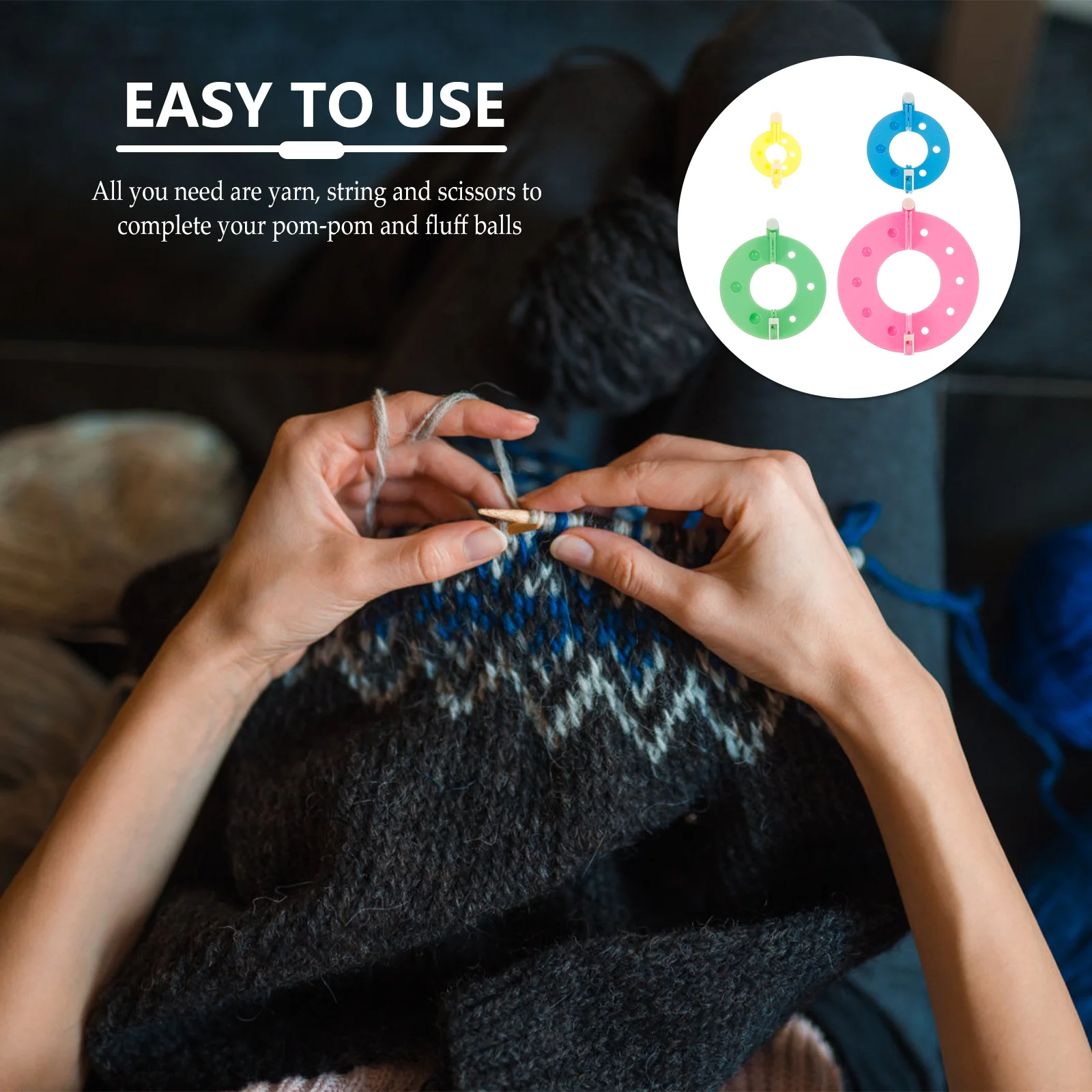 

8pcs 4 Maker Pom Tool Diy Craft Kit Yarn Projects Durable Abs Pom Resin Kids Fluff Ball Pompom Maker Fluff Ball Adults